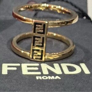 Fendi Dual Band Gold and Black Ring